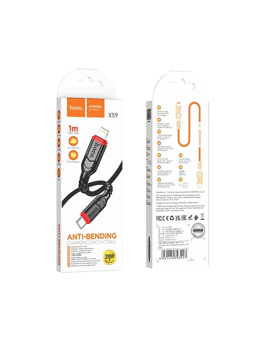 CABLE HOCO TIPO C A IPHONE, 20W,  1M