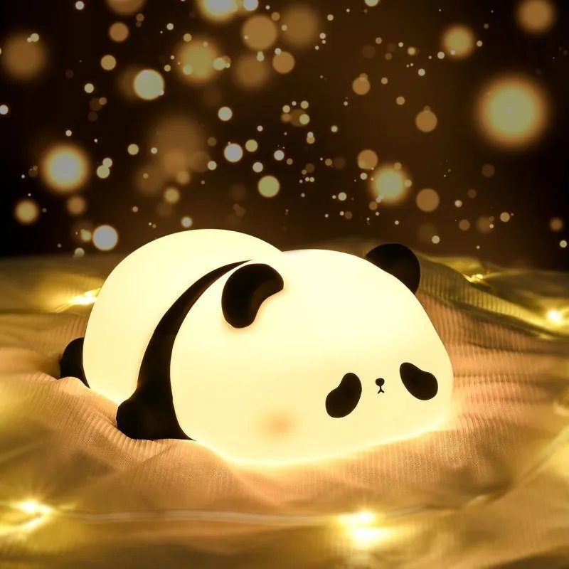 LAMPARA NOCTURNA DE SILICONA RECARGABLE PANDA 
