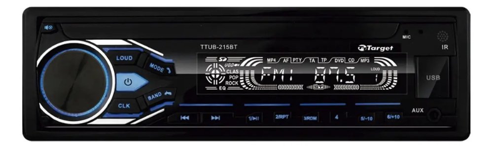 RADIO DE AUTO TARGET TTUB-215BT CON USB BLUETOOTH Y LECTOR DE TARJETA SD