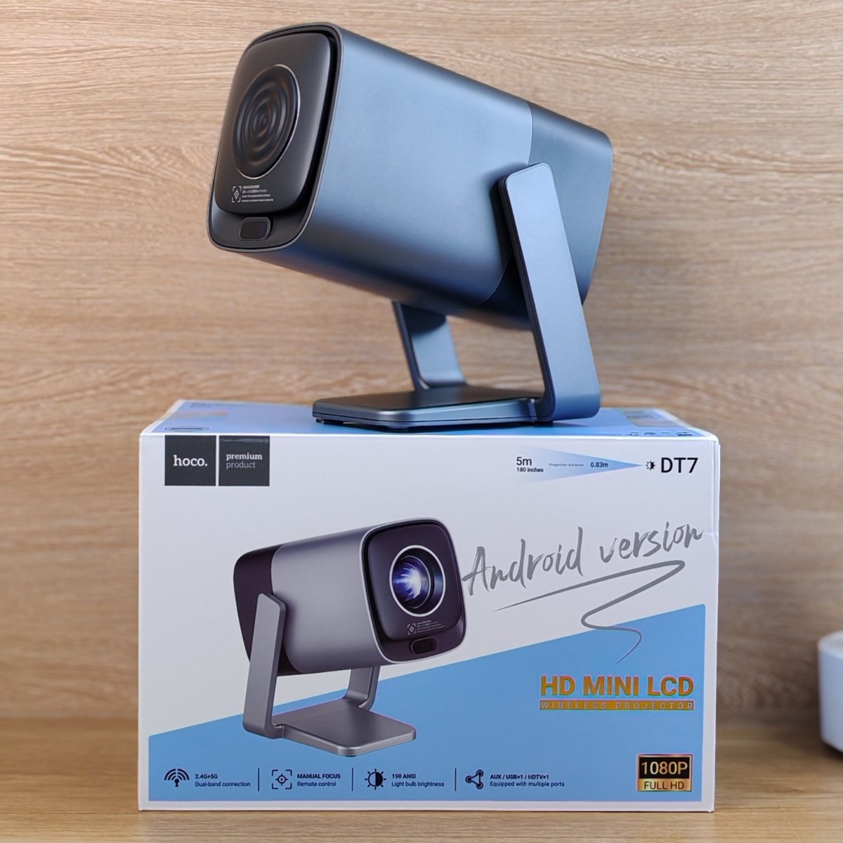 Proyector Inteligente Hoco DT7 Full HD 1080p Wifi Negro