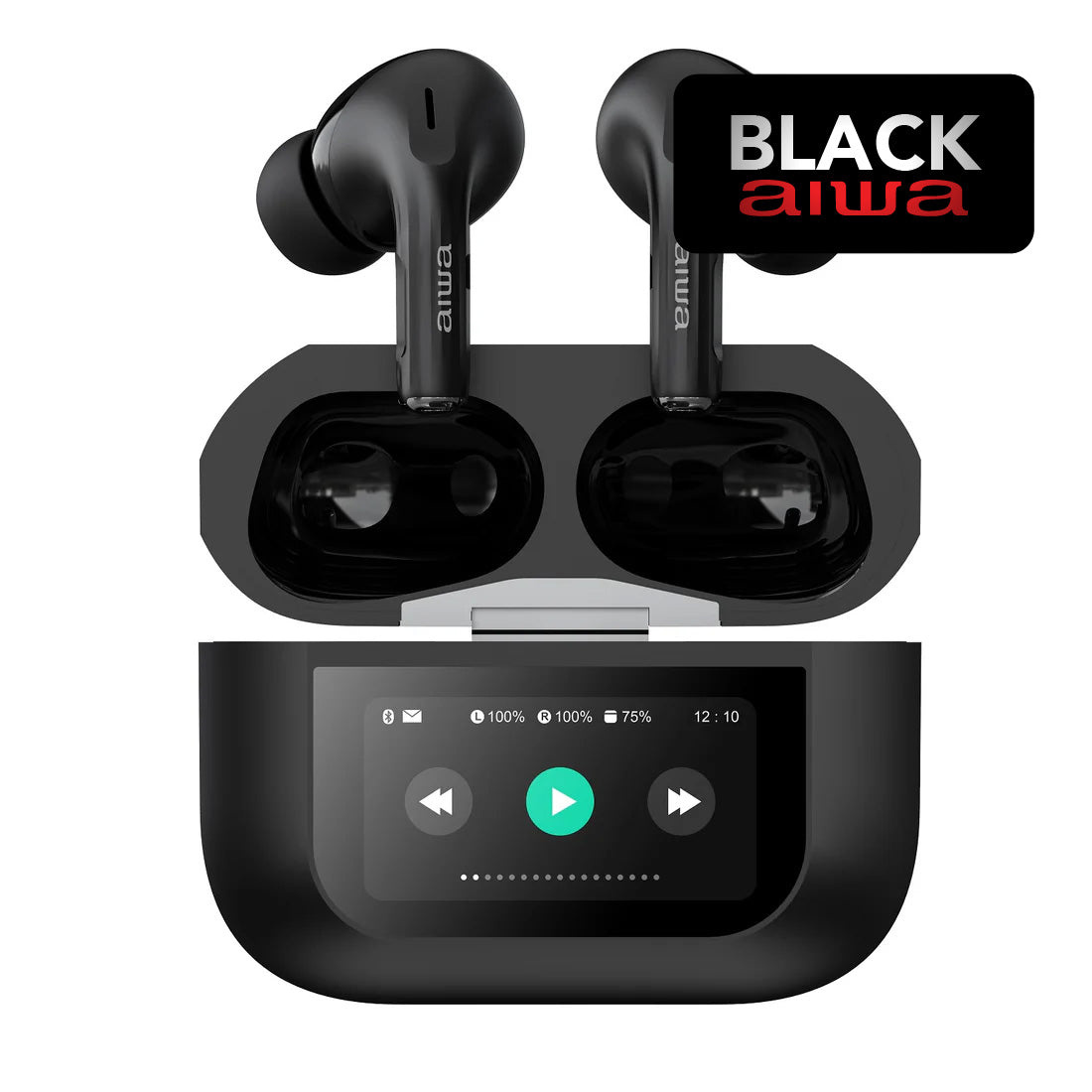 Audífonos Aiwa In Ear Pantalla Táctil Bluetooth AW-TWSGPROB Negro